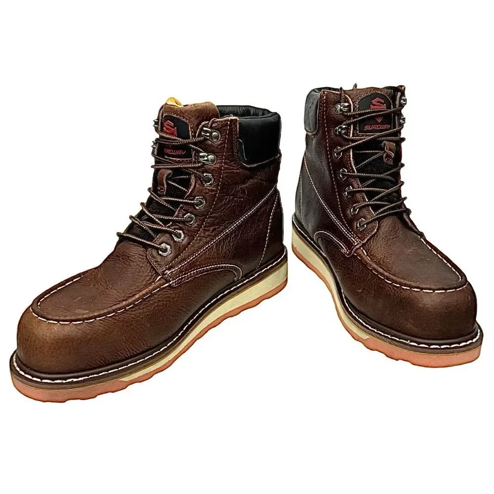 Sureway Composite Toe Waterproof Work Boots 10.5 Brown Leather SW601M
